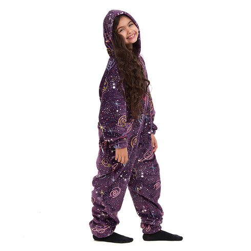 Snuggs Kids Blanket Onesie Mauve space